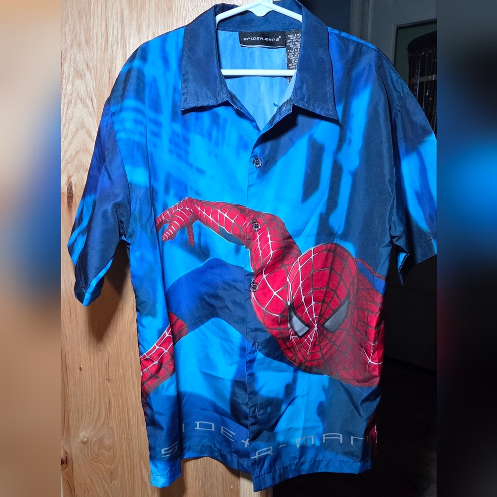 Vtg Blue Spider-Man 2 Graphic Shirt 8/10 Kids